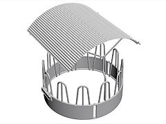 MC-AGRI Futterraufe  f. Rinder u. Pferde m. Dach Rund verzinkt 12 Stellen M11/12D
